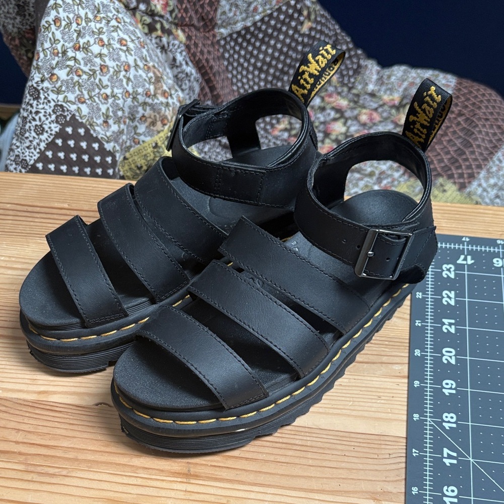 Dr. Martens Black Leather Sandals